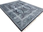 10x13 Navy and Off White Turkish Antep Rug