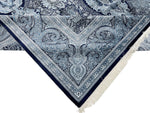 10x13 Navy and Off White Turkish Antep Rug