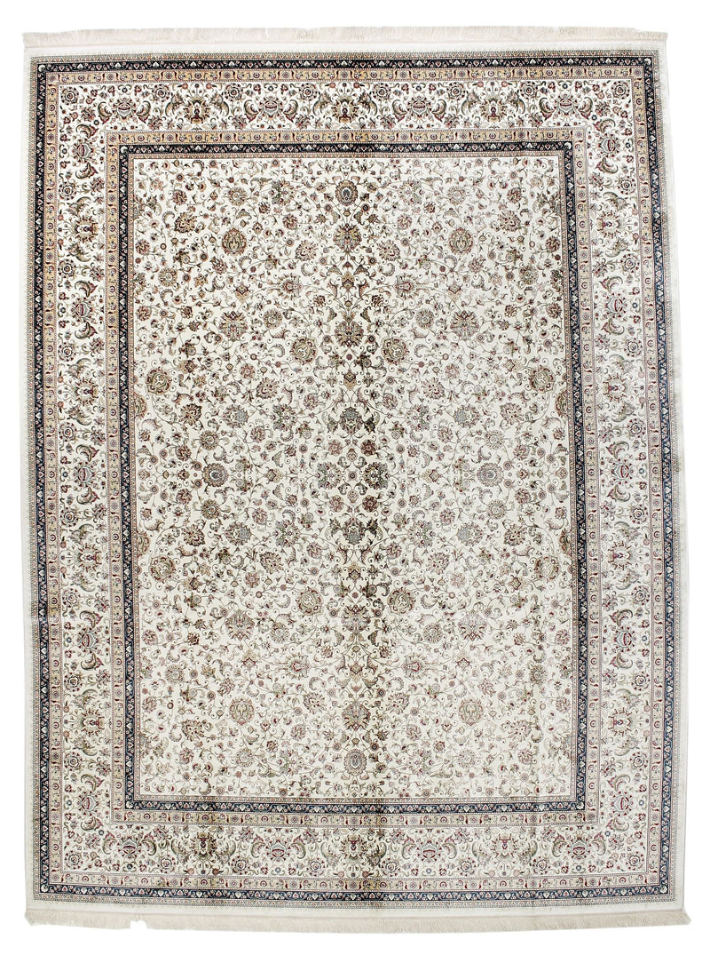 10x13 Ivory and Blue Turkish Antep Rug