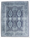 4x6 Navy and Off White Turkish Antep Rug