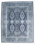 4x6 Navy and Off White Turkish Antep Rug