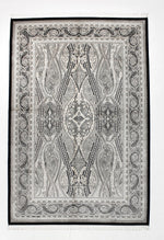 7x10 Black and Off White Turkish Antep Rug