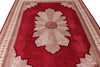 7x10 Red and Ivory Turkish Antep Rug