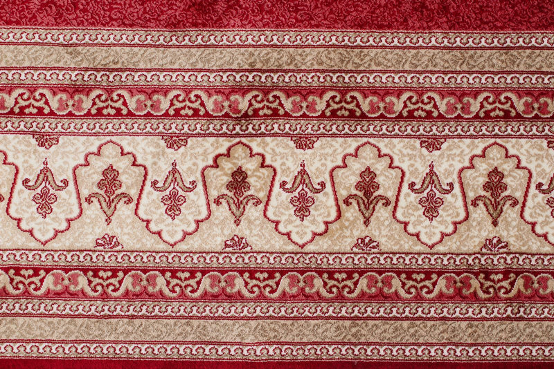 7x10 Red and Ivory Turkish Antep Rug