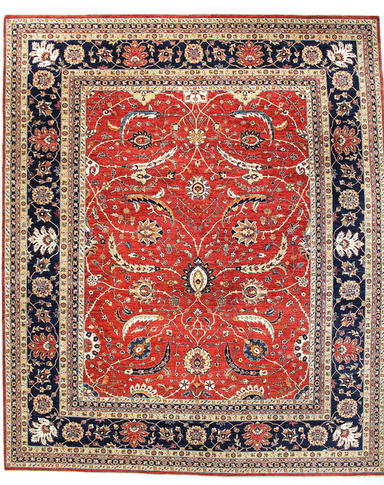 12x14 Red and Navy Anatolian Traditional Rug