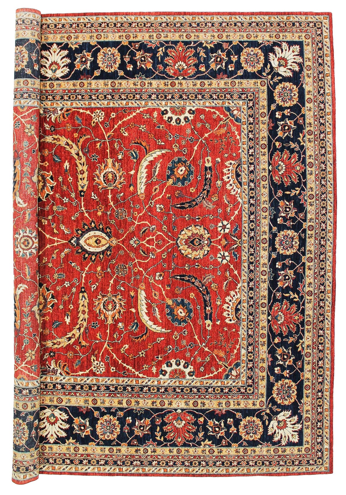12x14 Red and Navy Anatolian Traditional Rug