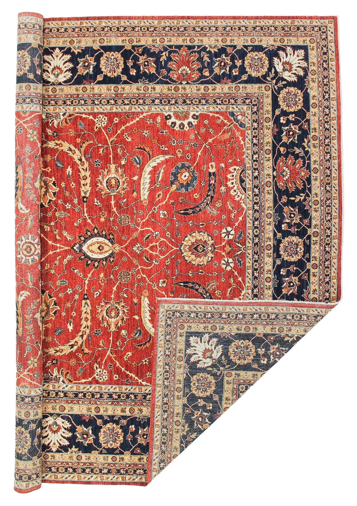 12x14 Red and Navy Anatolian Traditional Rug