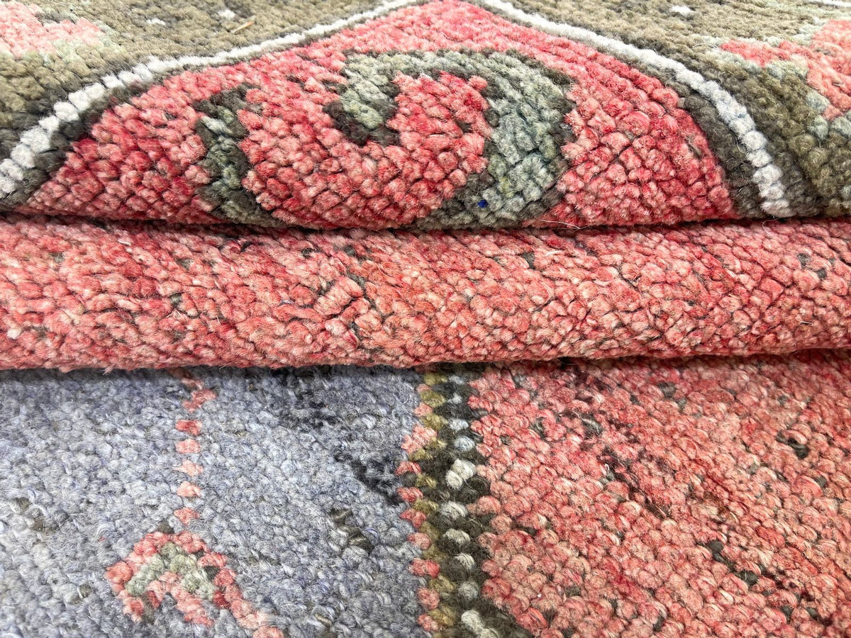 3x10 Pink and Green Turkish Tribal Runner