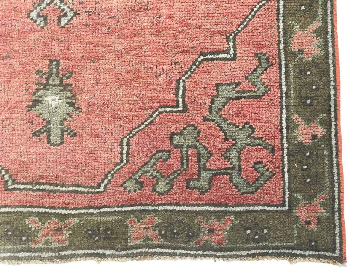 3x10 Pink and Green Turkish Tribal Runner