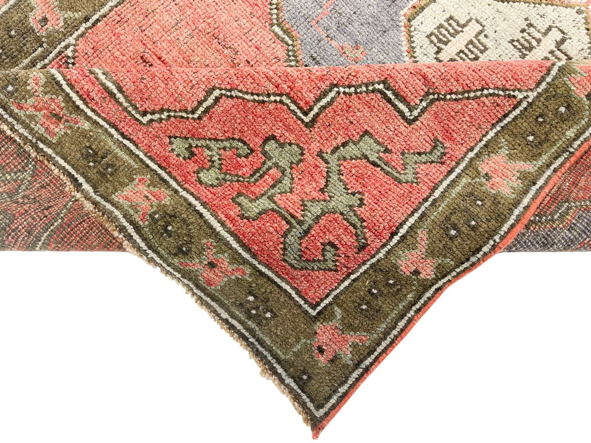 3x10 Pink and Green Turkish Tribal Runner