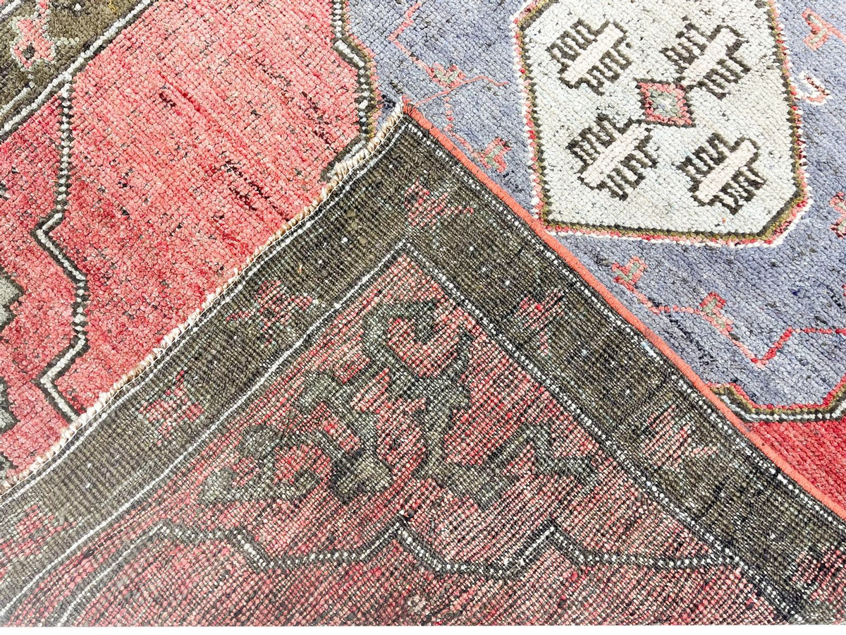 3x10 Pink and Green Turkish Tribal Runner