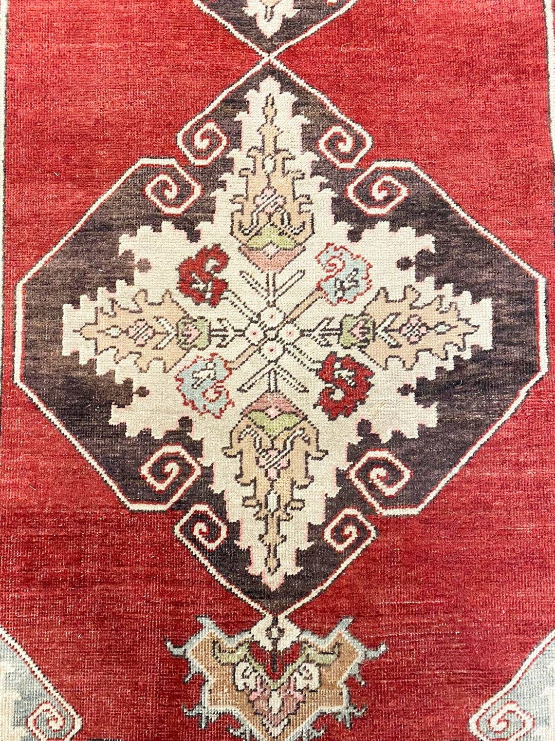 4x11 Red and Ivory Turkish Tribal Runner