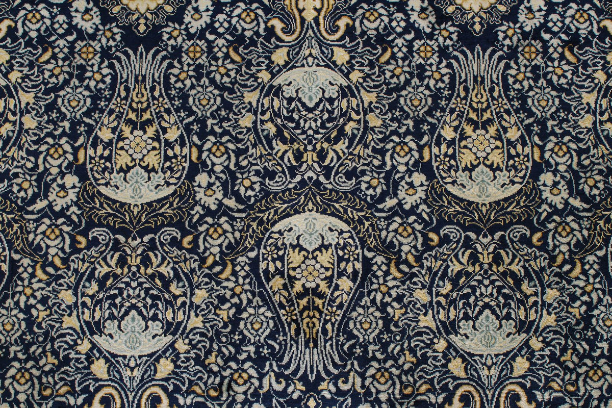 5x8 Navy Turkish Silk Rug