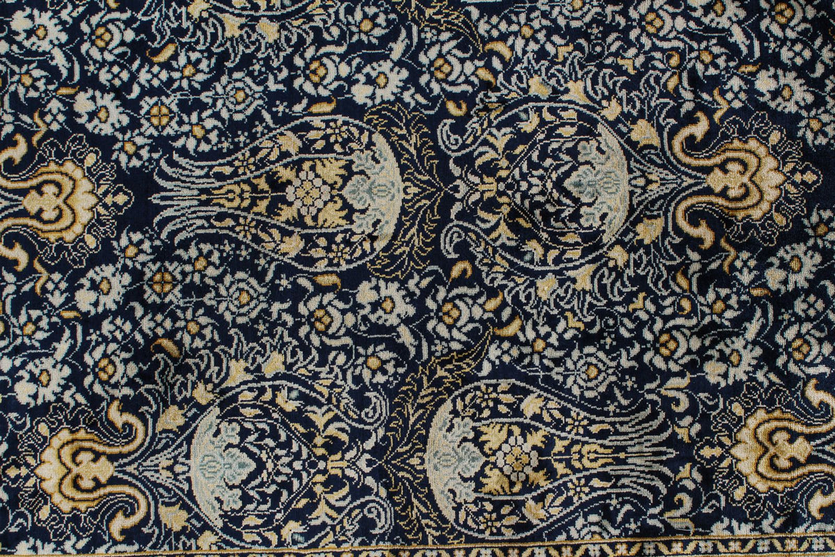 5x8 Navy Turkish Silk Rug