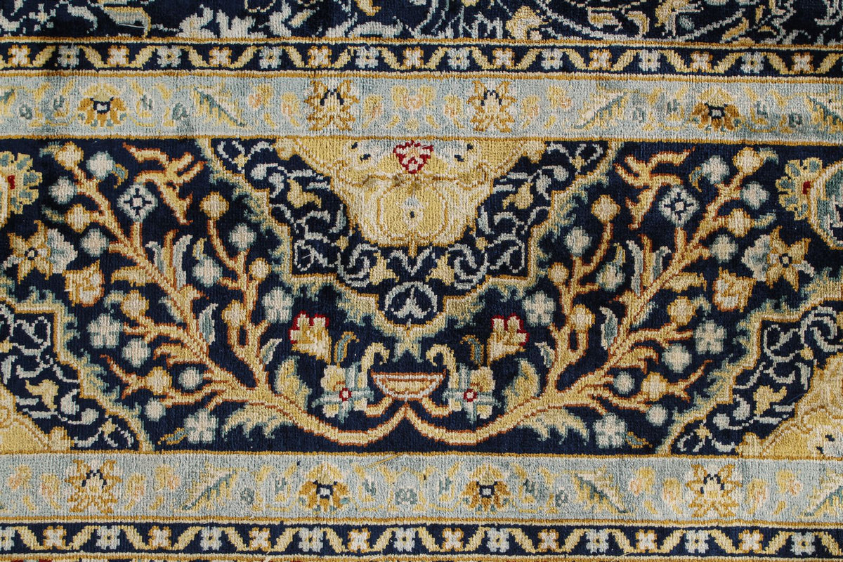 5x8 Navy Turkish Silk Rug