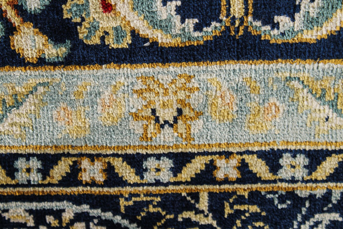 5x8 Navy Turkish Silk Rug