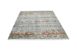 Vintage Handmade 5x7 Blue and Multicolor Anatolian Turkish Tribal Distressed Area Rug
