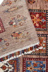4x6 Brown and Multicolor Tribal Rug