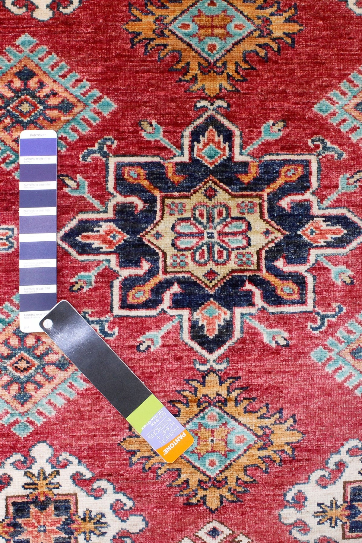 4x6 Red and Ivory Kazak Tribal Rug
