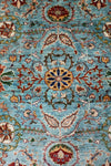 6x8 Blue and Red Turkish Tribal Rug