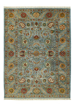 6x8 Blue and Multicolor Tribal Rug