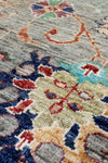 Vintage Handmade 5x7 Gray and Multicolor Anatolian Turkish Tribal Distressed Area Rug