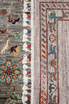Vintage Handmade 5x7 Gray and Multicolor Anatolian Turkish Tribal Distressed Area Rug