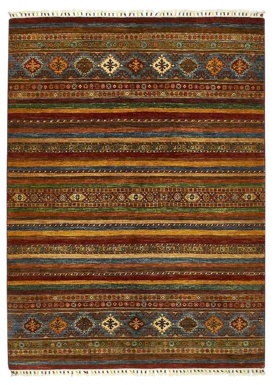5x7 Red and Multicolor Tribal Rug