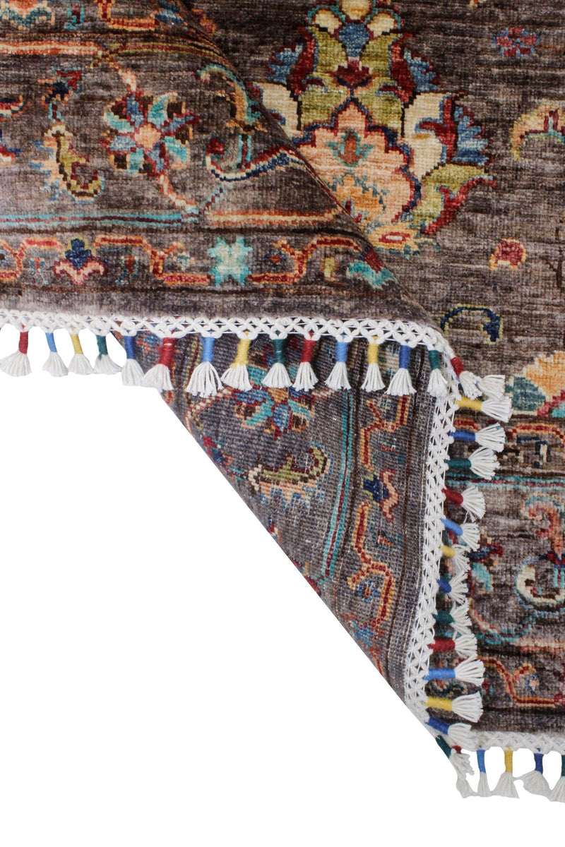 Vintage Handmade 5x7 Brown and Multicolor Anatolian Turkish Tribal Distressed Area Rug