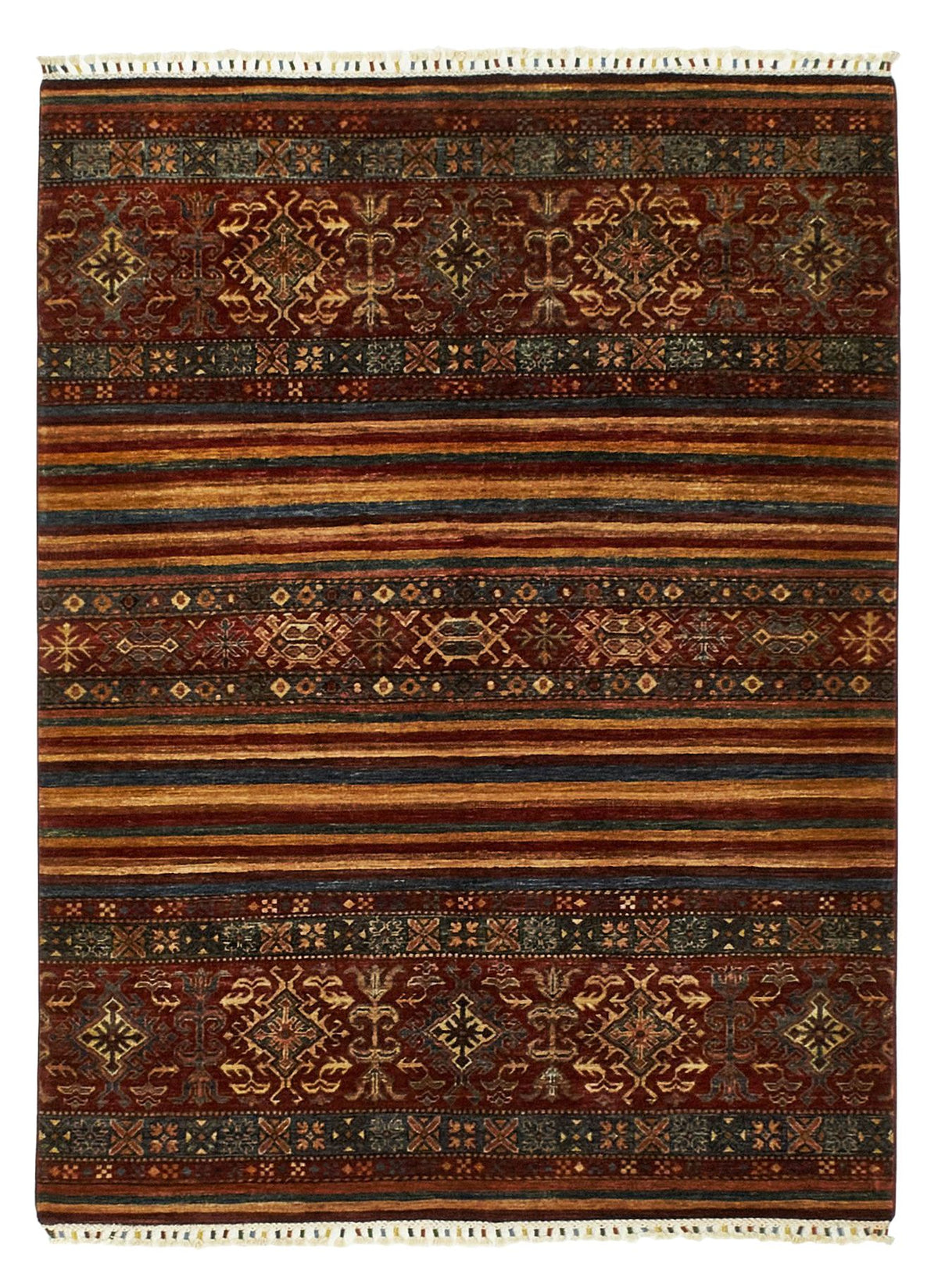5x7 Red and Multicolor Tribal Rug