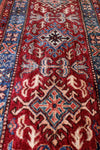 Vintage Handmade 5x7 Red and Multicolor Anatolian Turkish Tribal Distressed Area Rug