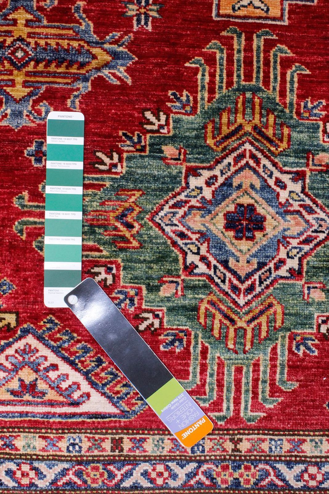 5x7 Red and Ivory Kazak Tribal Rug