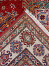 5x7 Red and Ivory Kazak Tribal Rug