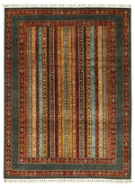 Vintage Handmade 5x7 Green and Multicolor Anatolian Turkish Tribal Distressed Area Rug