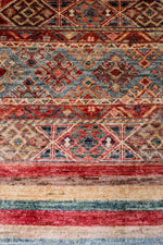 Vintage Handmade 4x6 Red and Multicolor Anatolian Turkish Tribal Distressed Area Rug