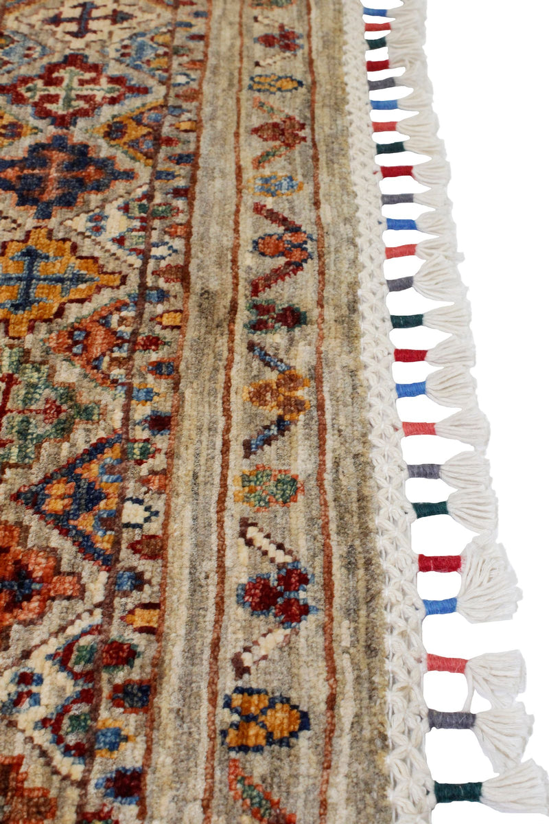 Vintage Handmade 4x7 Red and Multicolor Anatolian Turkish Tribal Distressed Area Rug