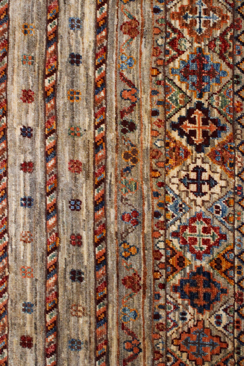 Vintage Handmade 4x7 Red and Multicolor Anatolian Turkish Tribal Distressed Area Rug