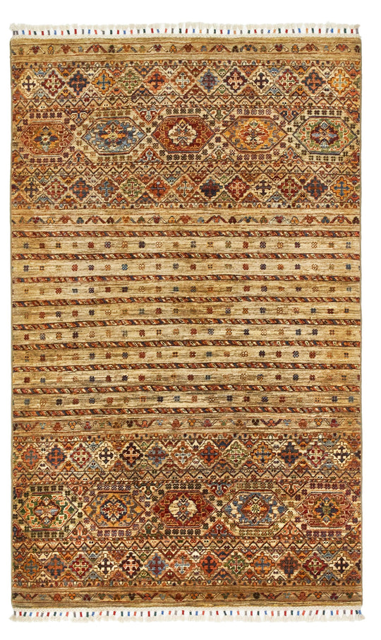 4x7 Red and Multicolor Tribal Rug