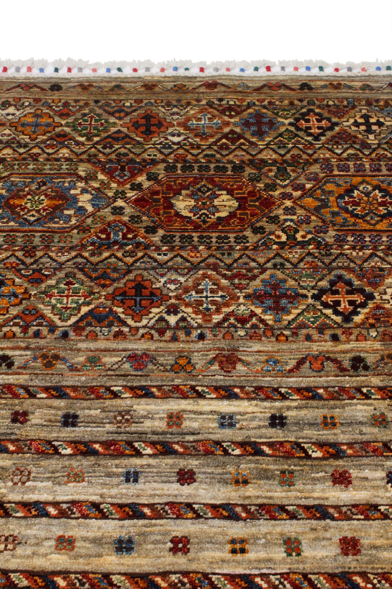Vintage Handmade 4x7 Red and Multicolor Anatolian Turkish Tribal Distressed Area Rug