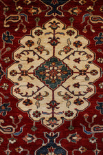 Vintage Handmade 6x9 Red and Ivory Anatolian Turkish Tribal Distressed Area Rug