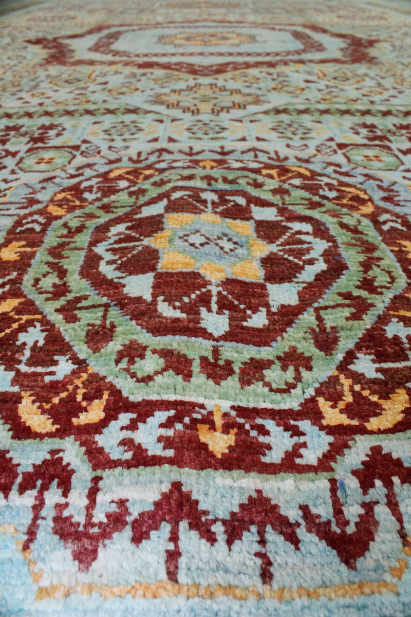 Vintage, Handmade, 6x9, Blue and Multicolor, Anatolian Turkish, Traditional Distressed, Area Rug