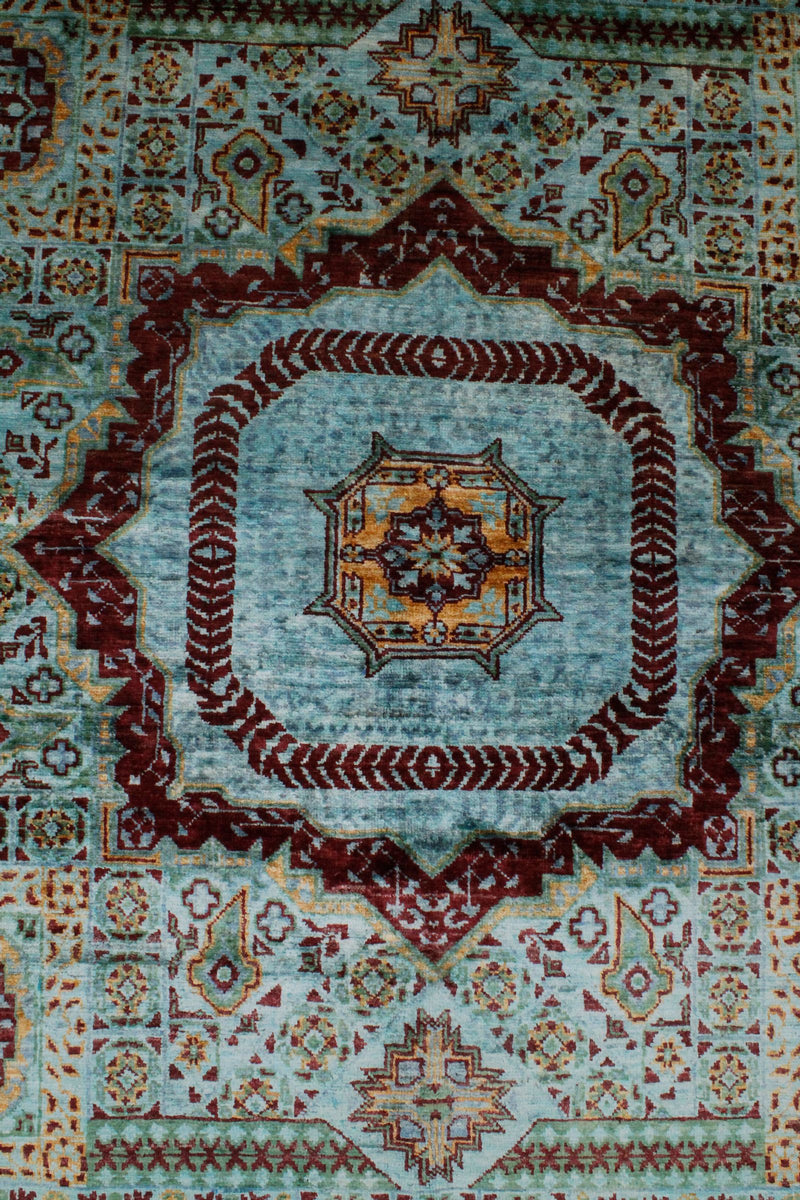 Vintage, Handmade, 6x9, Blue and Multicolor, Anatolian Turkish, Traditional Distressed, Area Rug