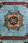 Vintage, Handmade, 6x9, Blue and Multicolor, Anatolian Turkish, Traditional Distressed, Area Rug