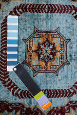 Vintage, Handmade, 6x9, Blue and Multicolor, Anatolian Turkish, Traditional Distressed, Area Rug
