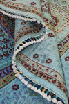 Vintage, Handmade, 6x9, Blue and Multicolor, Anatolian Turkish, Traditional Distressed, Area Rug