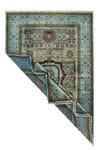 Vintage, Handmade, 6x9, Blue and Multicolor, Anatolian Turkish, Traditional Distressed, Area Rug