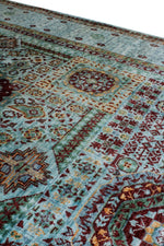 Vintage, Handmade, 6x9, Blue and Multicolor, Anatolian Turkish, Traditional Distressed, Area Rug