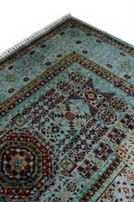 Vintage, Handmade, 6x9, Blue and Multicolor, Anatolian Turkish, Traditional Distressed, Area Rug