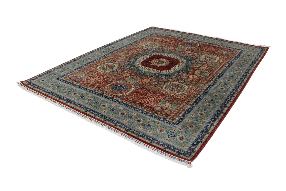 8x10 Red and Green Turkish Tribal Rug