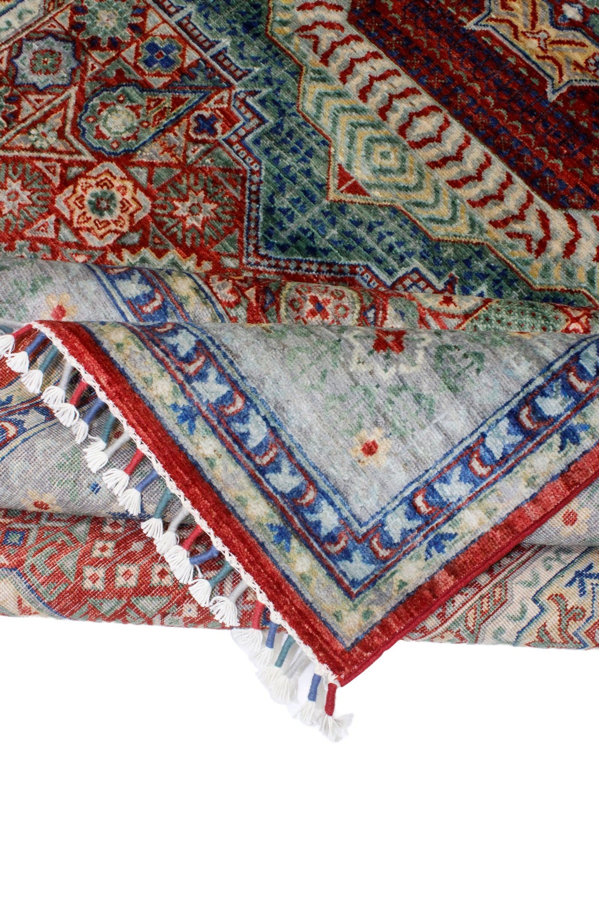 8x10 Red and Green Turkish Tribal Rug